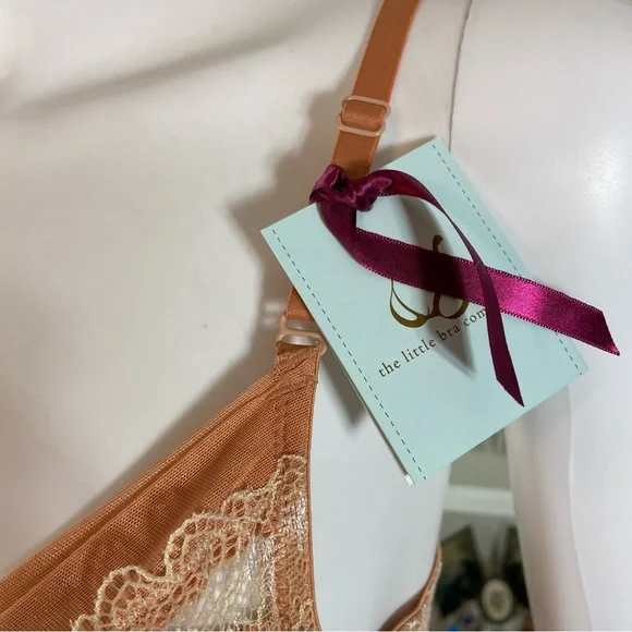 New NWT The Little Bra Company Bralette Ava Apricot Honey Lace 38A Petite - Picture 5 of 15